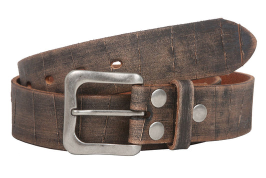 Snap On 1 1/2" Soft Hand Vintage Cowhide Full Grain Leather Casual Belt