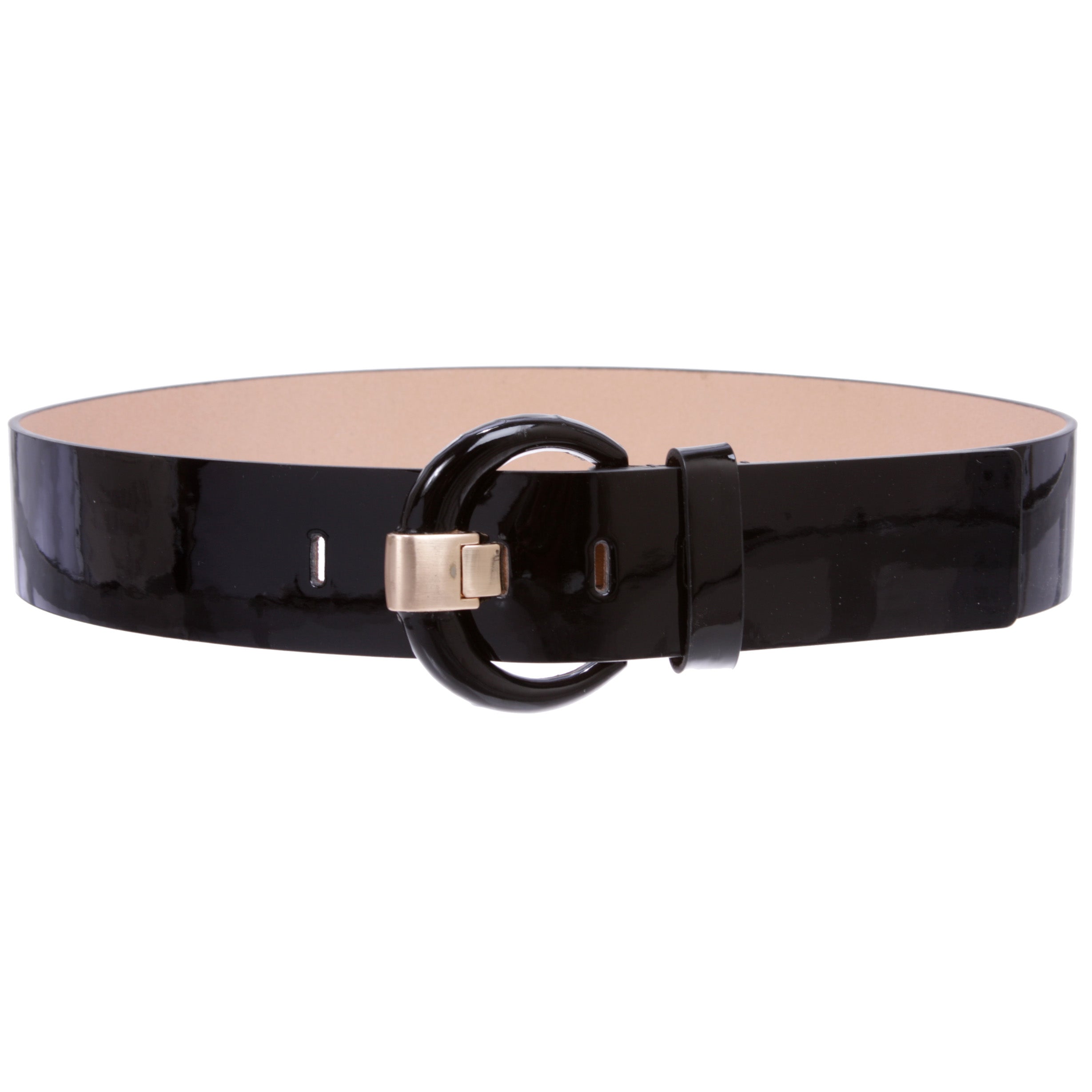 9772 Ladies High Waist Patent Leather Wide Fashion Square Belt, White | M/l Ladies High Waist Patent Leather Wide Fashion Square Belt main image 2