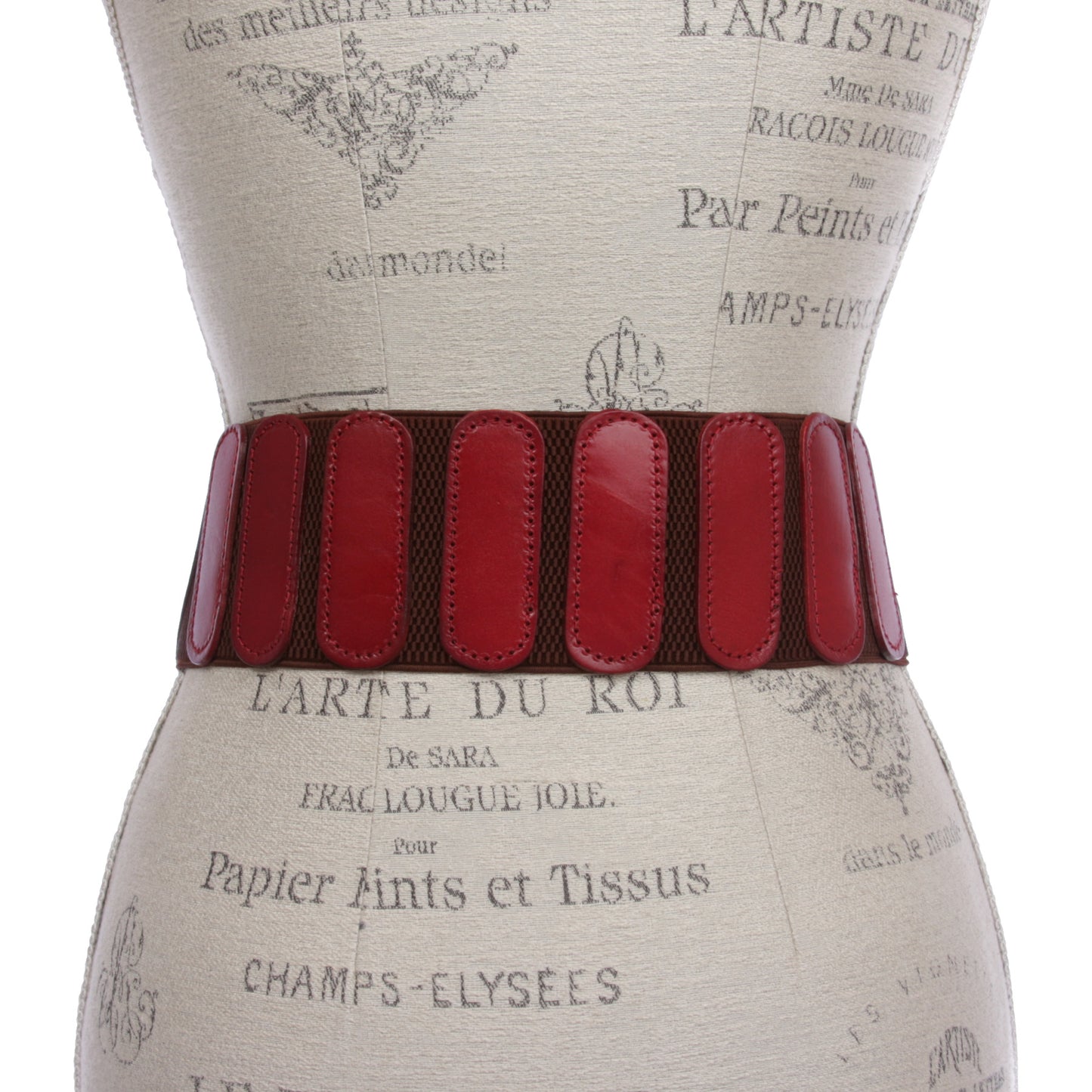 3" Inch High Waist Stretch With Perforated Flower Designed Belt