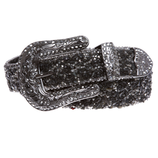 Western Cowboy Rhinestone Bling Mesh Stone Belt - Multi Color Options