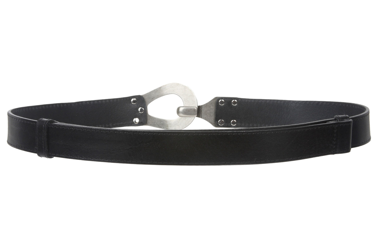 1 1/4 Inch Bovine Leather Adjustable Belt with Antic Nickel Buckle