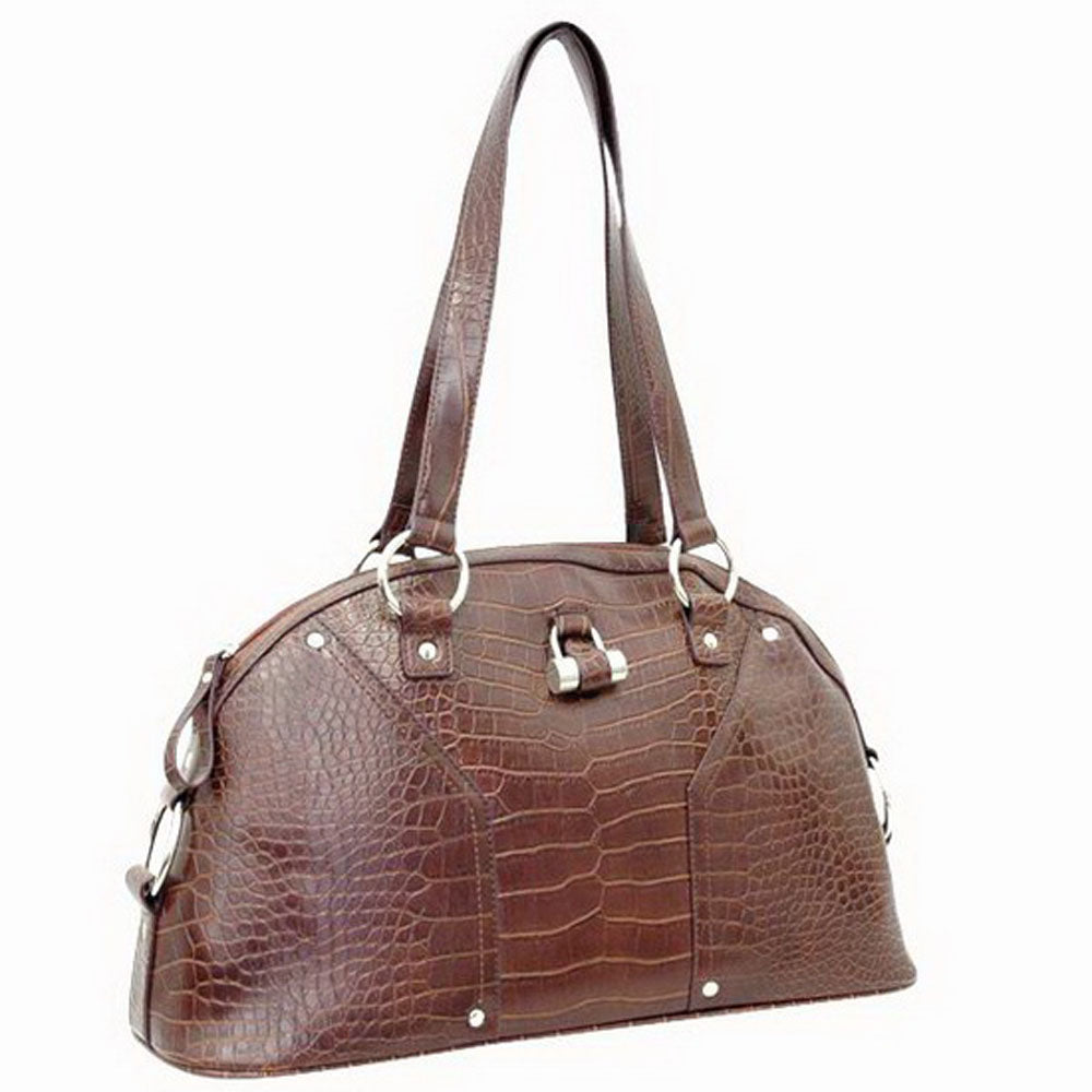 Alligator Textured Leather Look Like Tote Fashion Bag