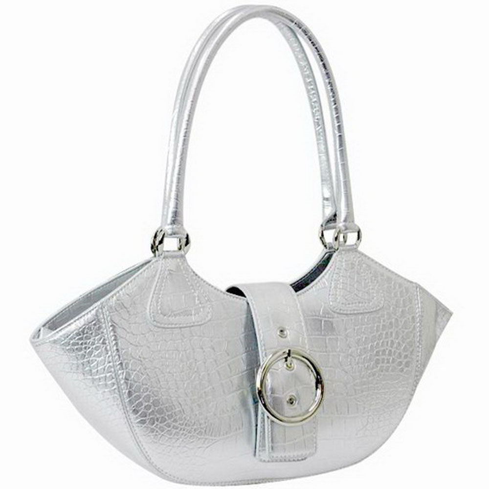 Alligator Textured Leather Look Like Fashion Shoulder Bag