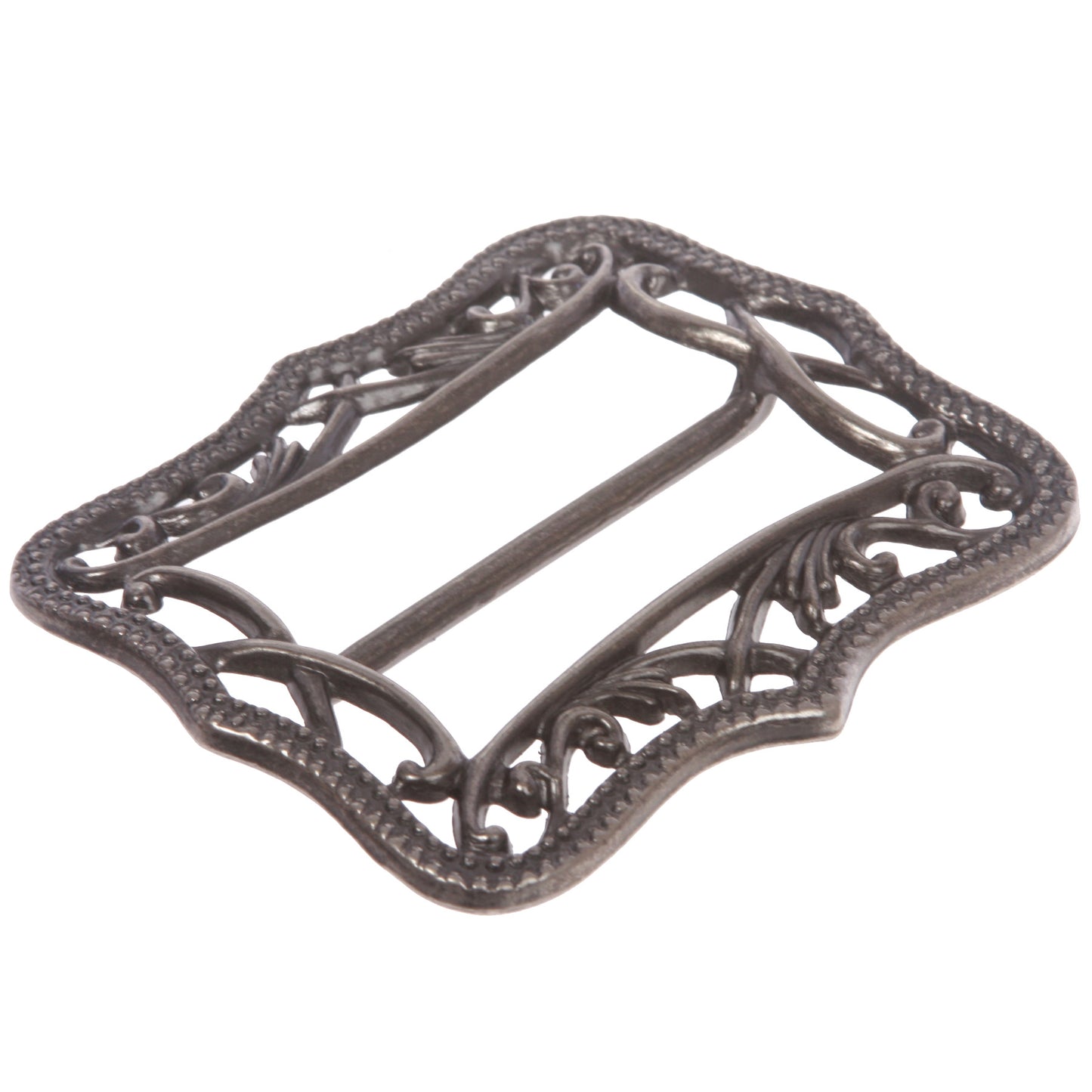 2 3/8" (60 mm) Rectangular Perforated Center Bar Prongless Belt Buckle