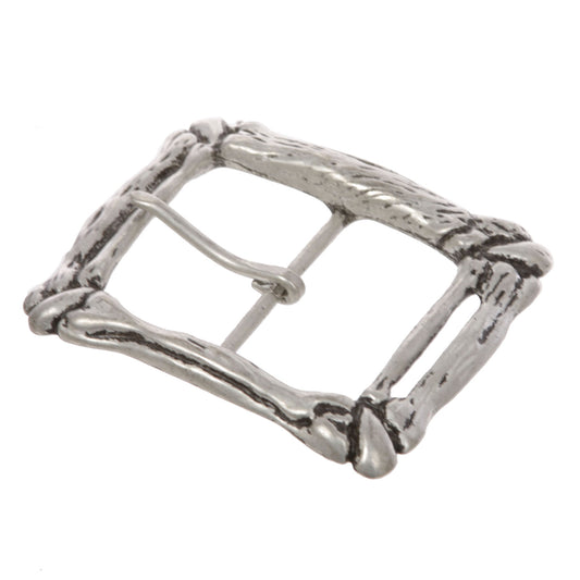 1 3/4" (45 mm) Hammered Western Engraving Center Bar Curved Bone Belt Buckle