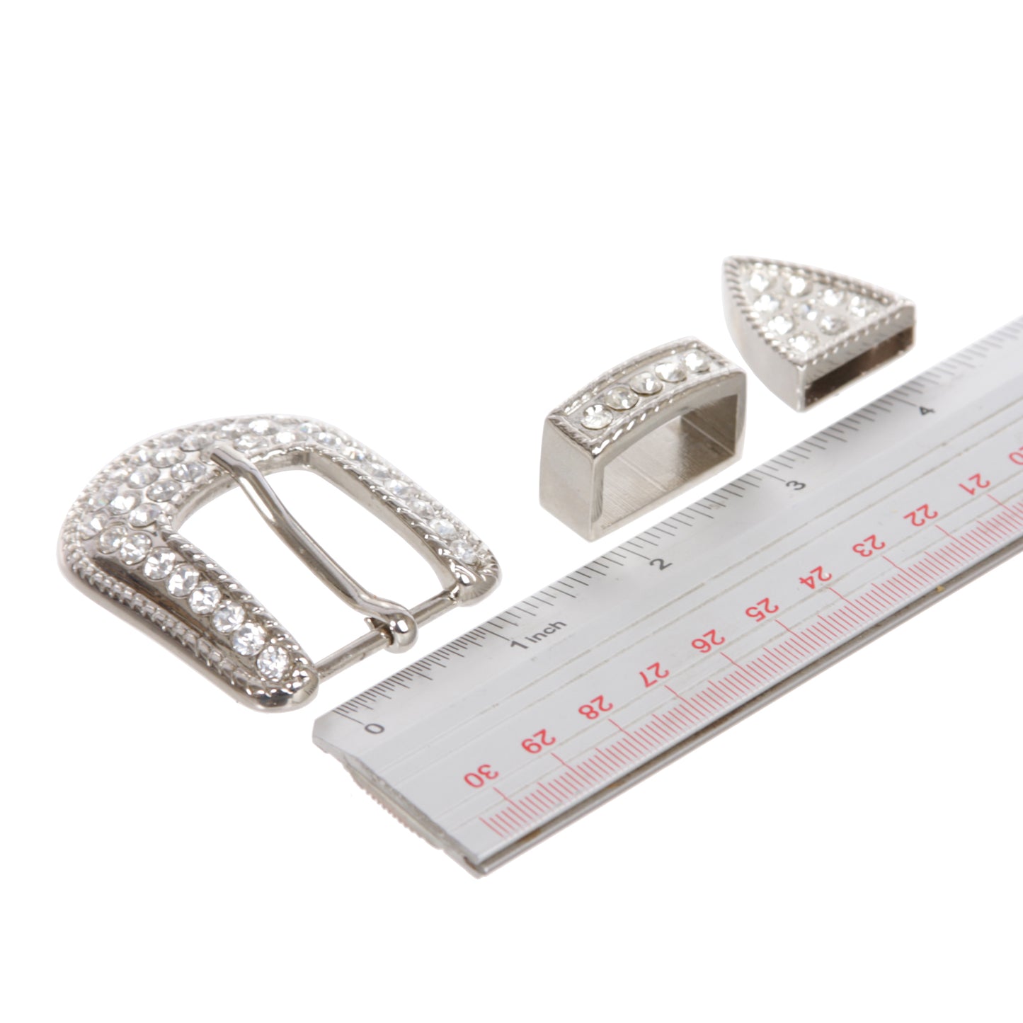 Western 25 mm Rhinestone Belt Buckle Set for Replacement or Leather Craft