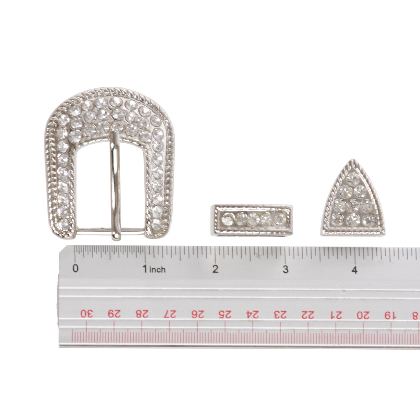 Western 25 mm Rhinestone Belt Buckle Set for Replacement or Leather Craft