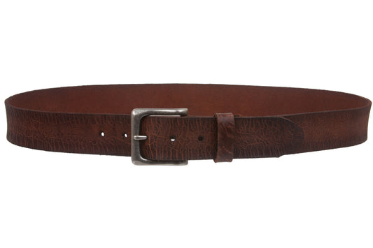 1 1/2" Snap On Cowhide Full Grain Leather Distressed Casual Belt