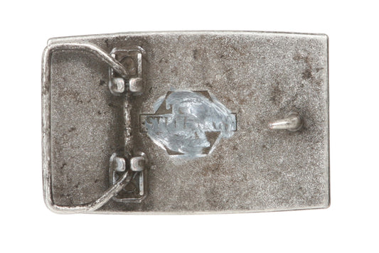 Religious Cross Rectangle Silver Belt Buckle