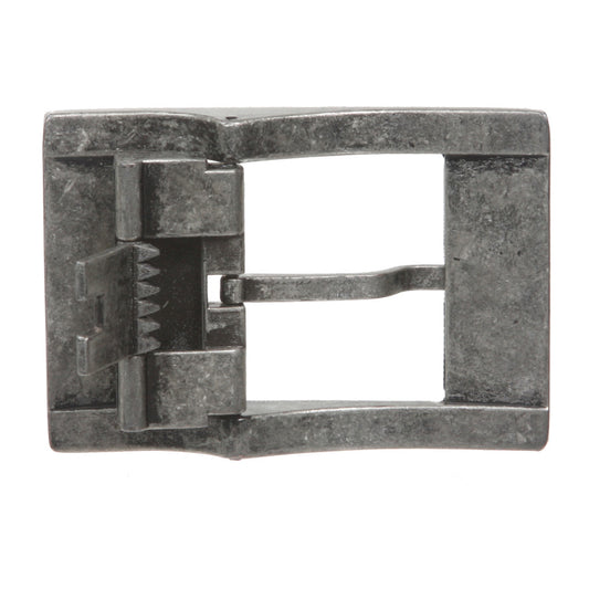1 1/2" (38 MM) Clamping Rectangular Single Prong Silver Belt Buckle