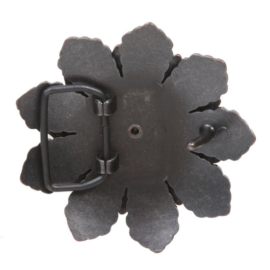1 1/8" Double Layer Rhinestone Floral Nickel Free Belt Buckle