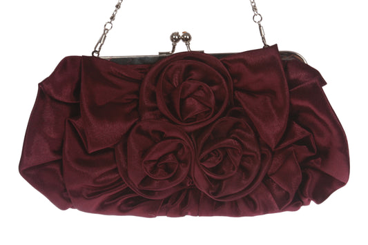 Gathered & Rose Trim Evening Bag