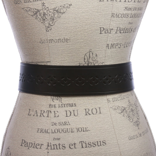 Ladies 2 1/4 Inch Wide Perforated Douglas Leather Belt