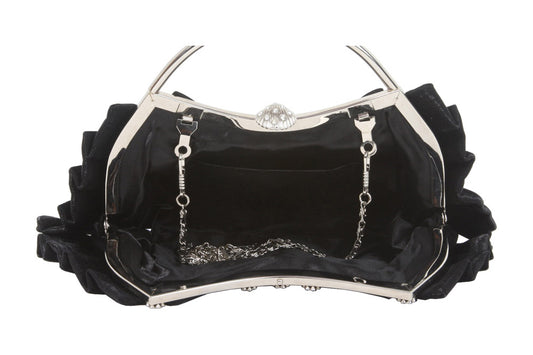 Rhinestone Band & Gather Trimmed Evening Bag