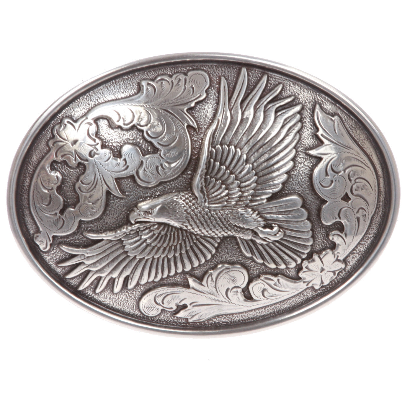 Western Silver Eagle Oval Belt Buckle
