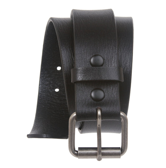 Snap On Plain Oil Tanned Top Grain Cowhide Vintage Retro Leather Belt