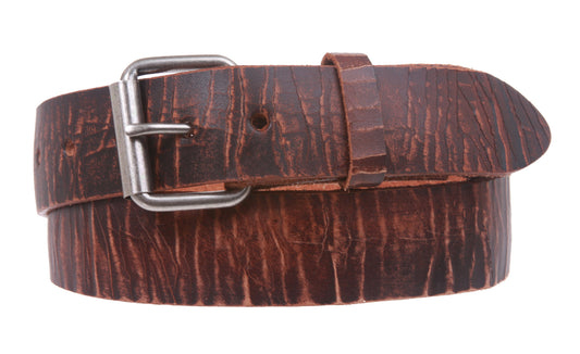 Snap On Oil Tanned Full Grain Crack Finish Cowhide Leather Belt