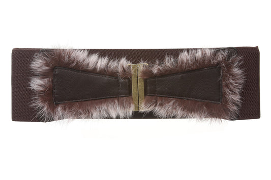 4" Ladies High Waist Rabbit Hair Stretch Belt