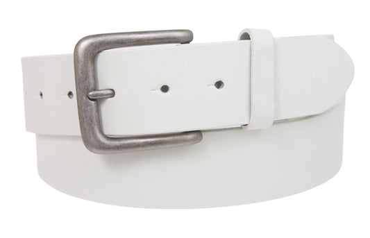 Snap On 1 1/2" Rectangular Plain Leather Belt