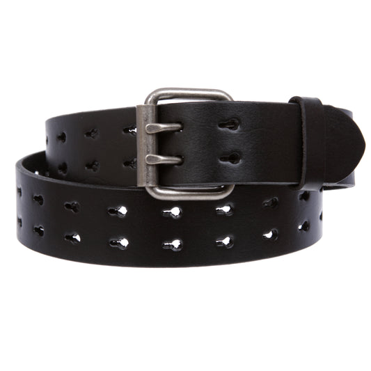 Men's 1.5" Snap-On Heavy Duty Leather Belt with Double Roller Buckle