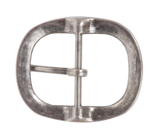 1 1/2" (38 mm) Single Prong Center Bar Oval Hammered Belt Buckle