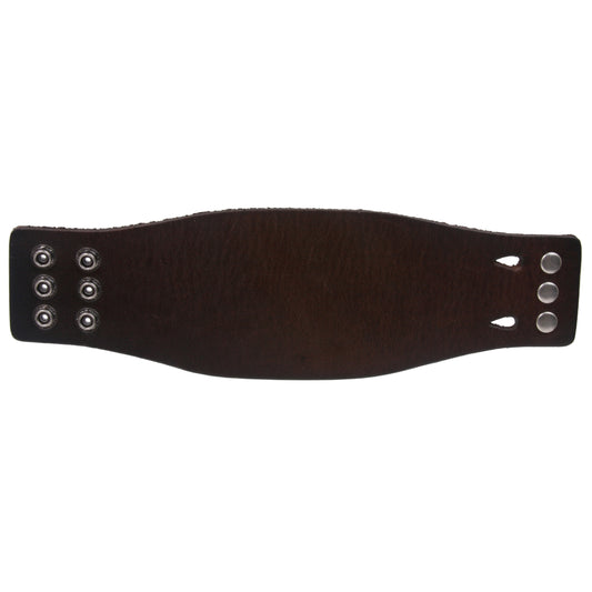 3 Inches Wide Oil Tanned Leather Wristband Cuff Bracelet