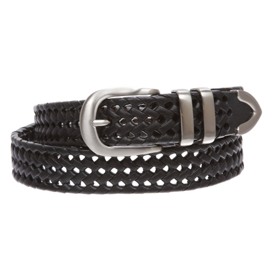 Men's 1 1/8 Inch (30 mm) Braided Leather Dress Lacing Belt