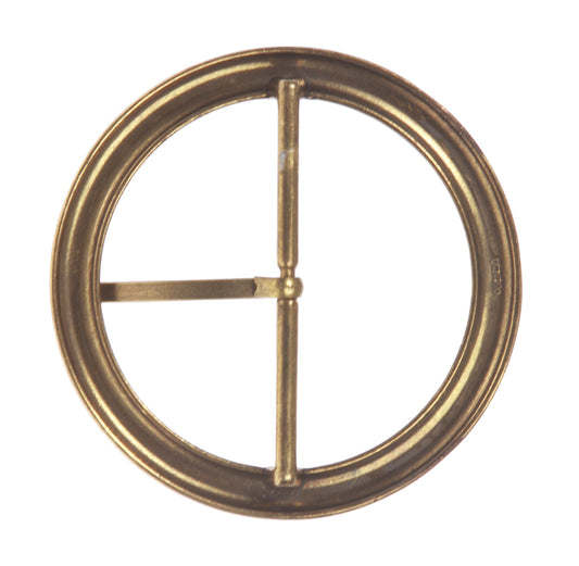 2 3/8" (60 mm) Single Prong Round Circle Center Bar Belt Buckle
