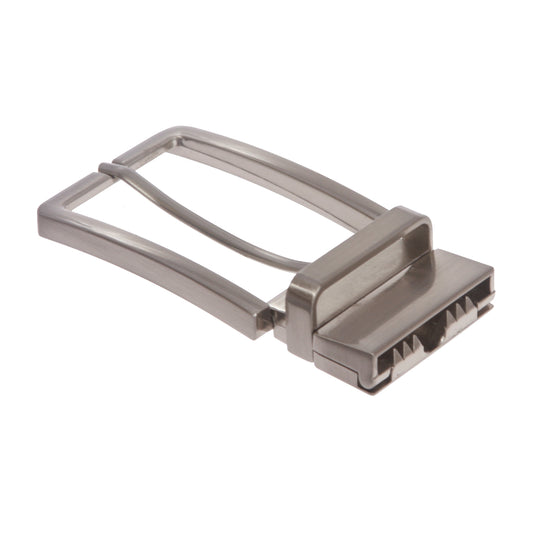 1 3/8 Inch (35 mm) Silver Reversible Clamp Belt Buckle