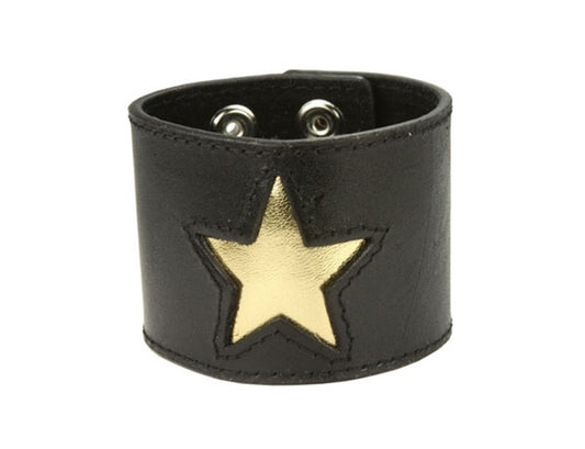 Stitching Edged Star Fashion Leather Wrist Band