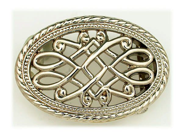 Oval Grid Belt Buckle
