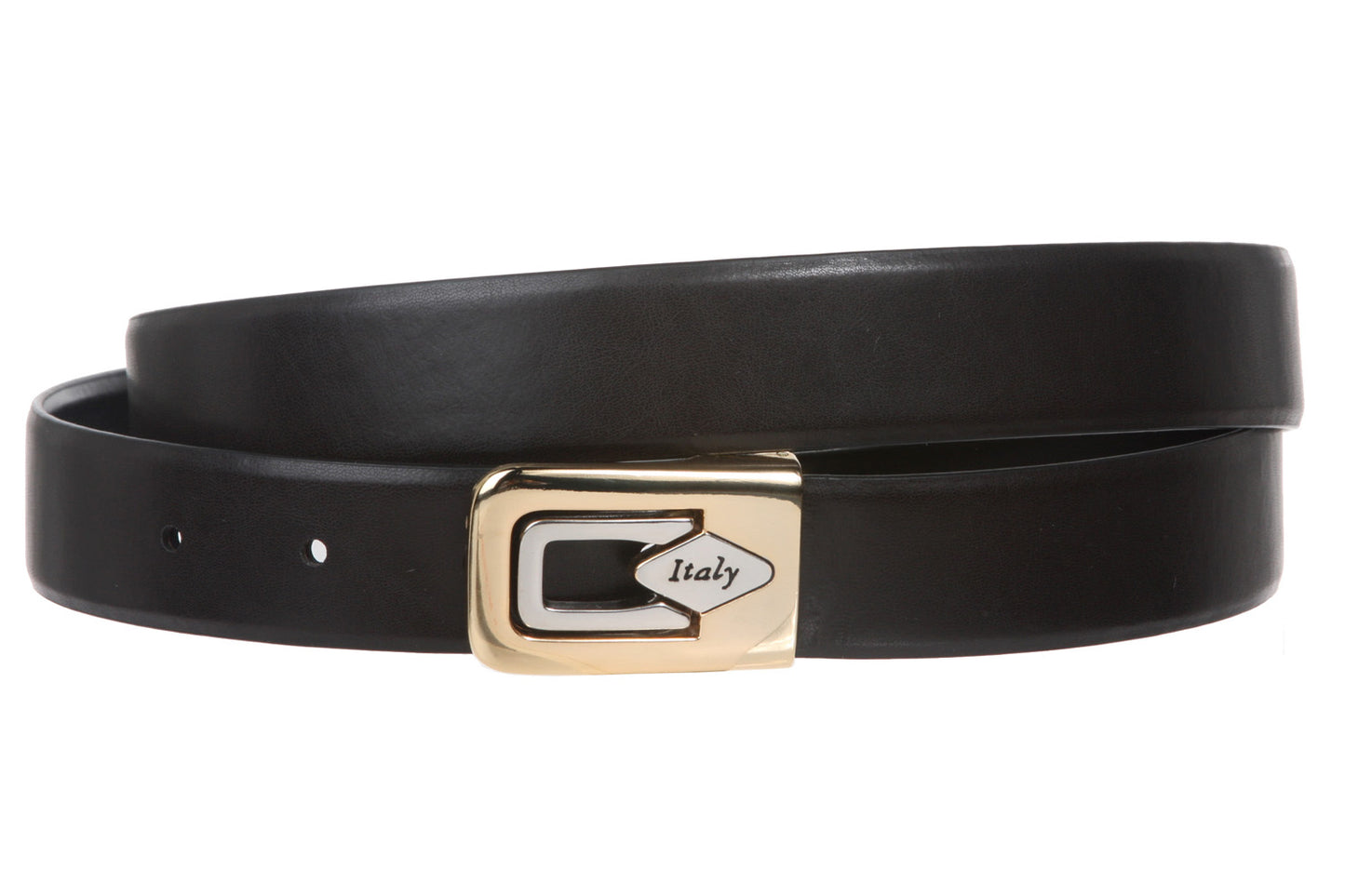 Men's 1 1/8" Black Cut-To-Fit One-Size-Fits-All Feather Edged Plain Leather Dress Belt
