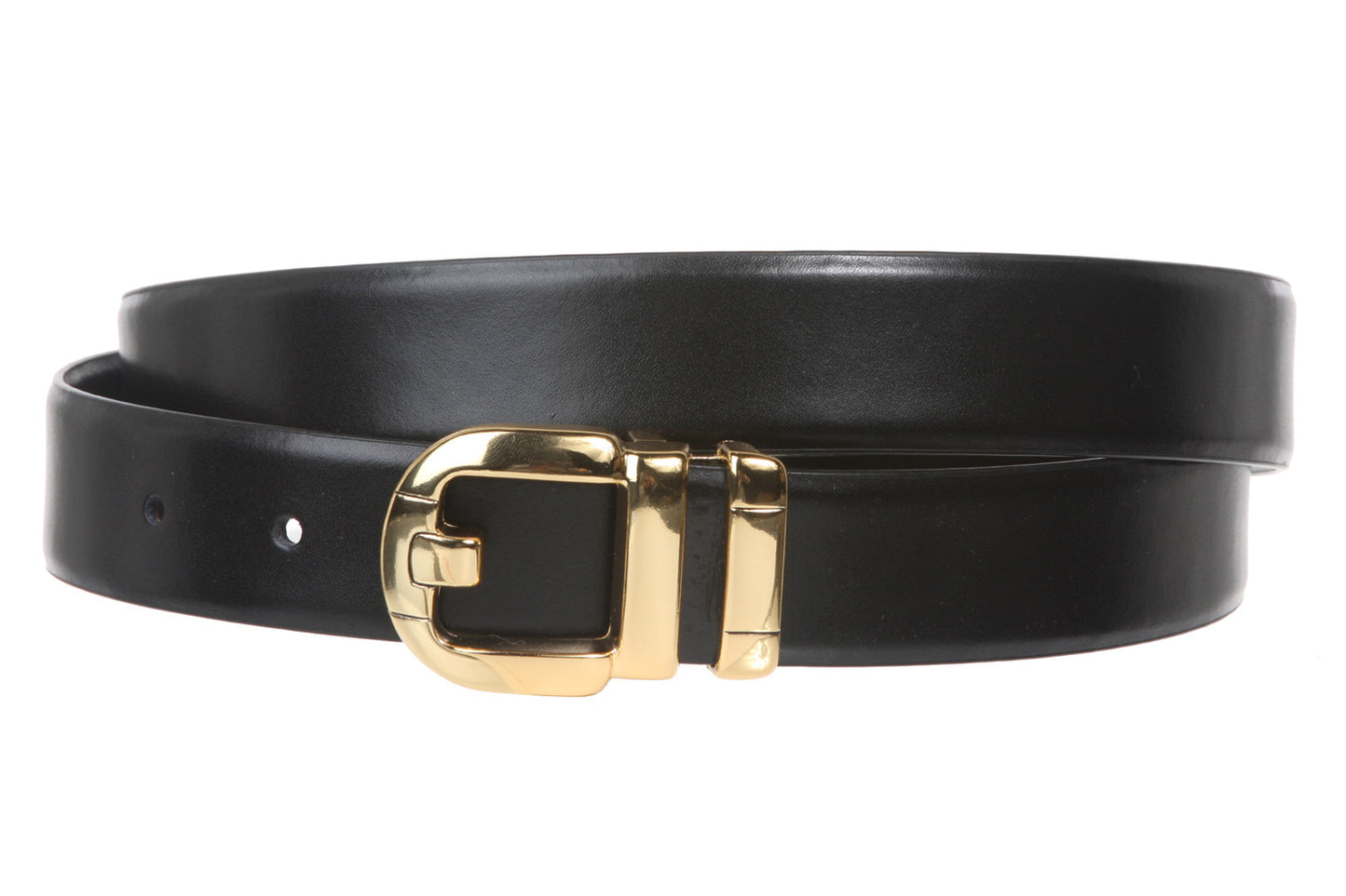 Men's 1 1/8" Black Cut-To-Fit One-Size-Fits-All Feather Edged Plain Leather Dress Belt