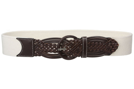 Ladies 1 3/4" Braided Elastic Stretch Round Belt