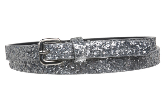 Women's 5/8" Skinny Glitter Non Leather Dress Belt