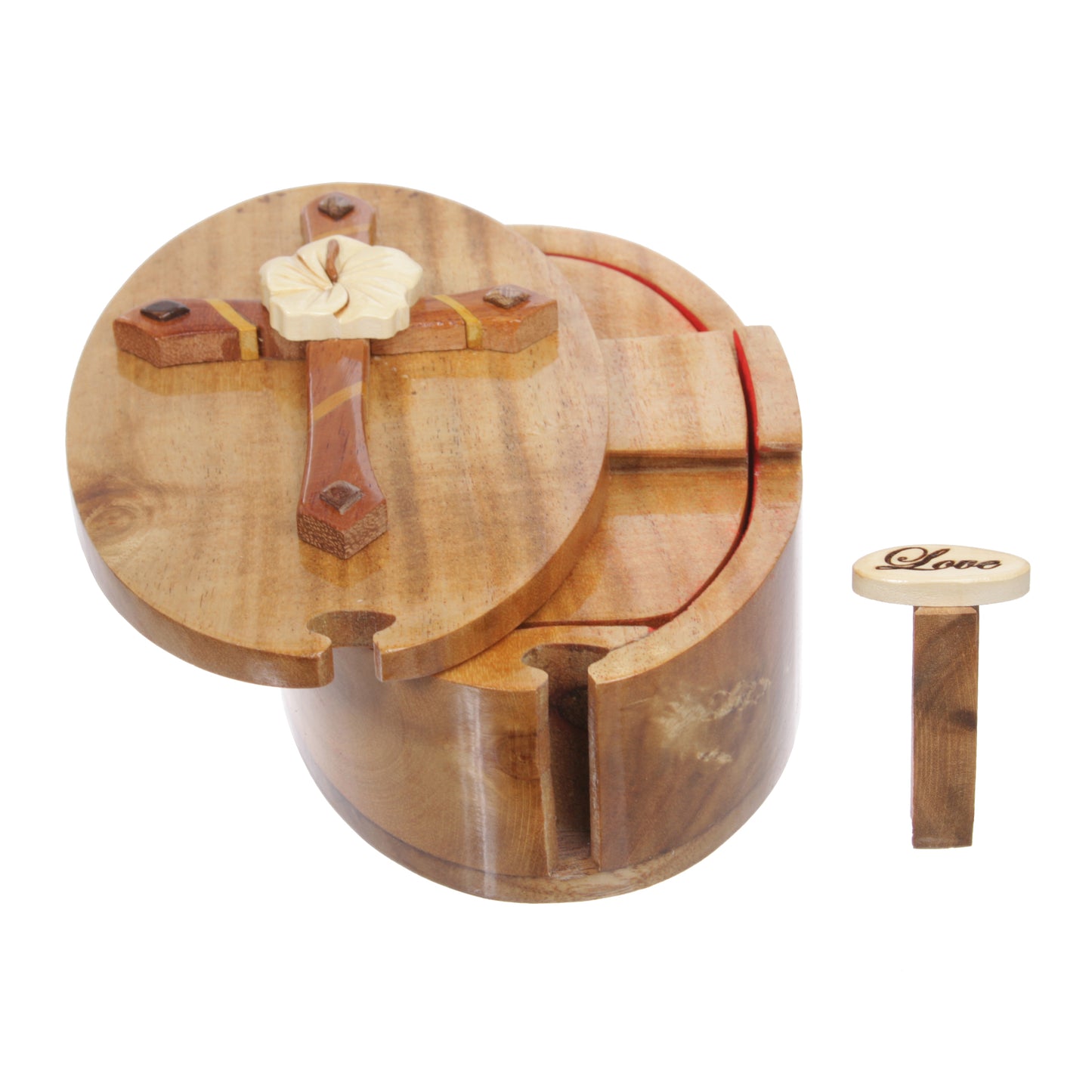 Handcrafted Wooden Cross Puzzle Secret Box ?€? Love Engraved Keepsake