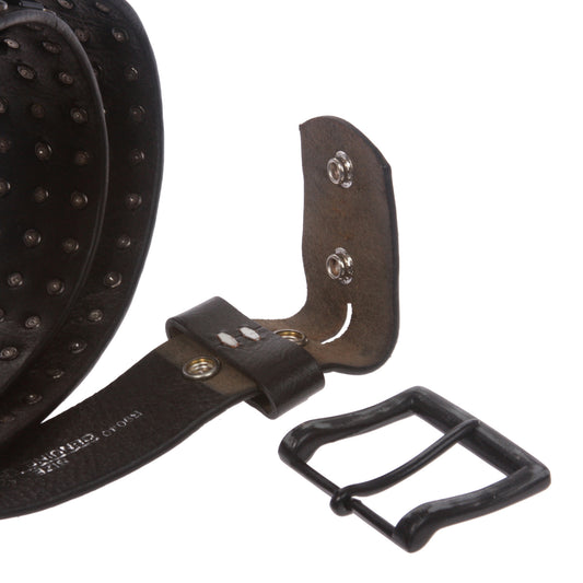 Snap On Cowhide Rhinestone Punk Rock Star Distressed Studded Leather Bling Belt