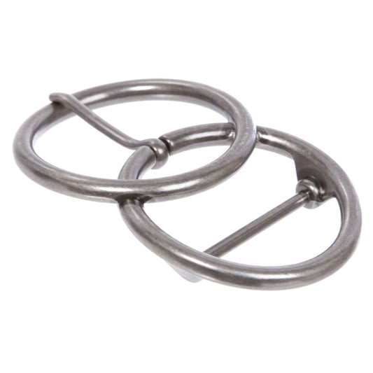 Single Prong Round Double Circle O-Ring Belt Buckle