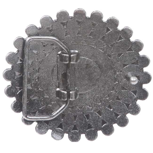 Oval Flower Turquois Stone Belt Buckle