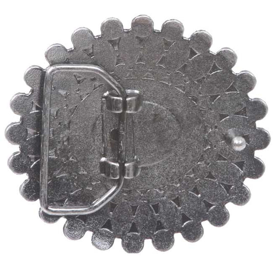 Oval Flower Turquois Stone Belt Buckle