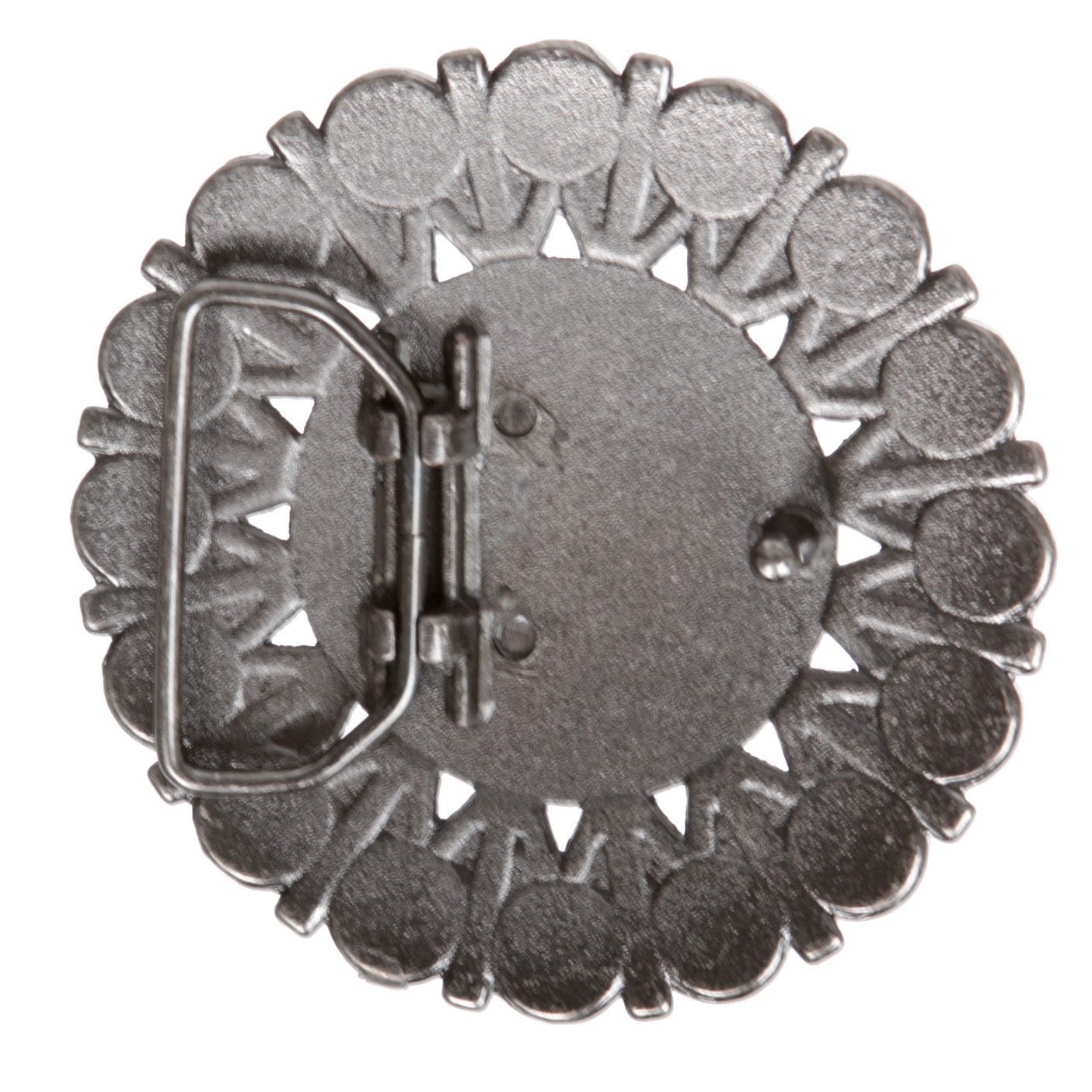 Metal Beaded Flower Round Belt Buckle