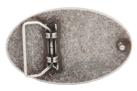 Oval Flower Tree Engraving Belt Buckle