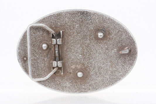 Oval Engraving Rhinestone Flower Belt Buckle