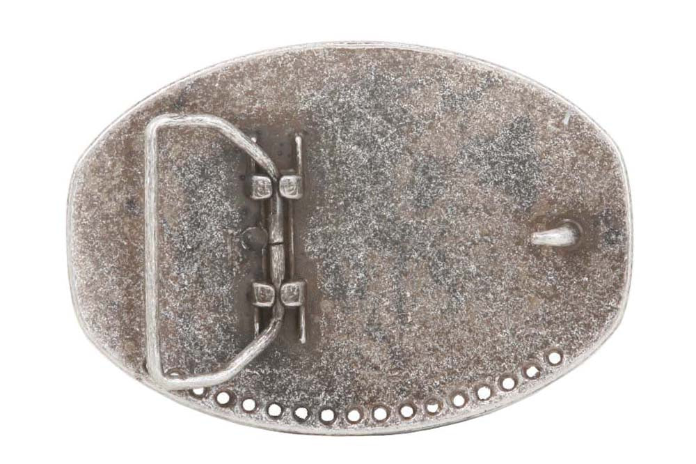 Western Oval Plain Hammered Belt Buckle