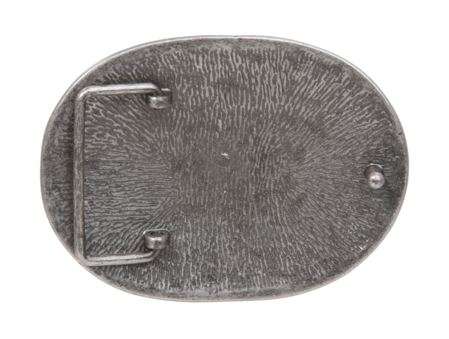 Oval Cross Rhinestone Flower Antique Silver Hammered Belt Buckle
