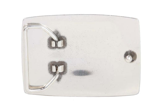 Rectangular Rhinestone Heart & Flower Engraving Belt Buckle