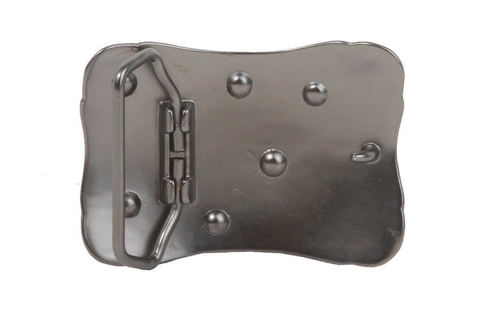 Rectangular Engraving Rhinestone Flower Belt Buckle