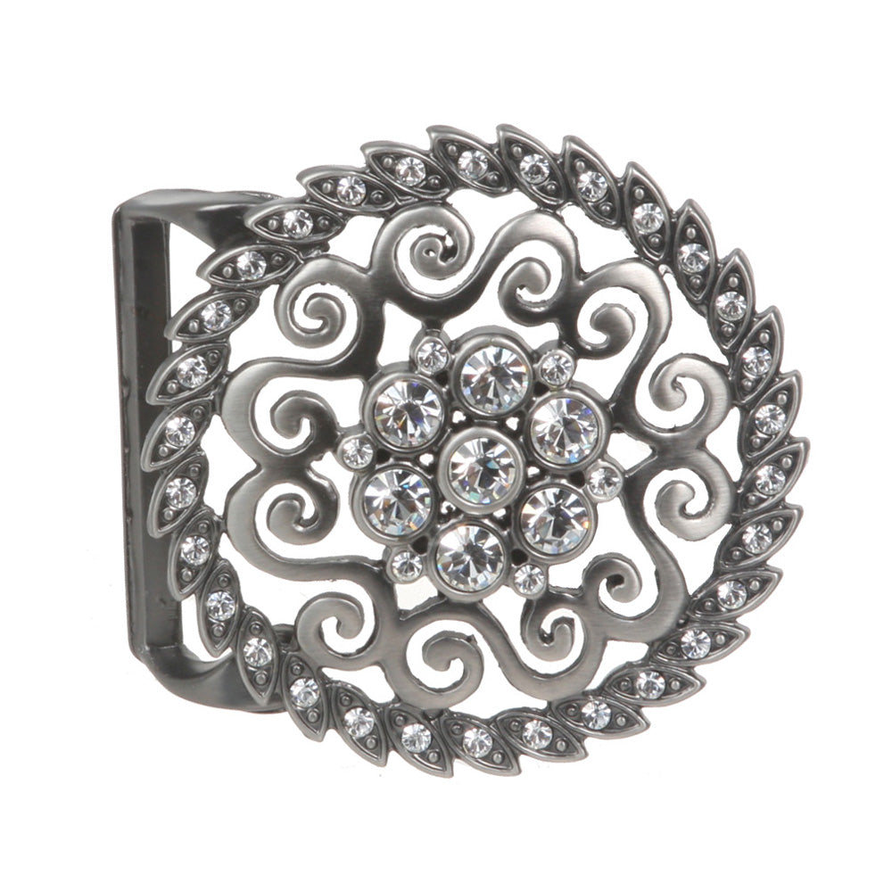Rhinestone Flower Pattern Buckle