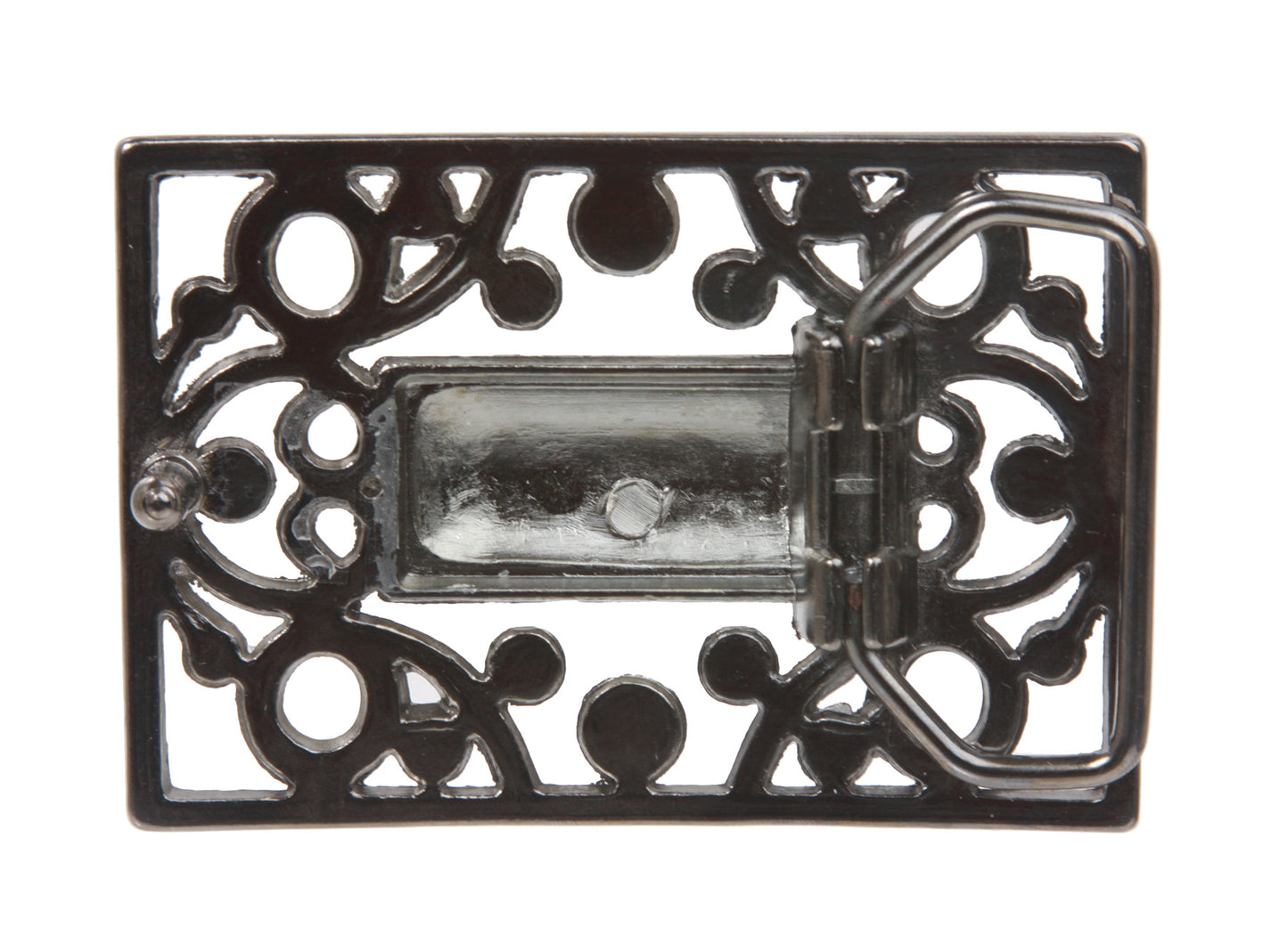 Rectangular Rhinestone Flower Belt Buckle