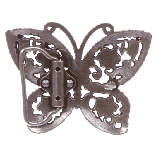 Perforated Rhinestone Butterfly Belt Buckle